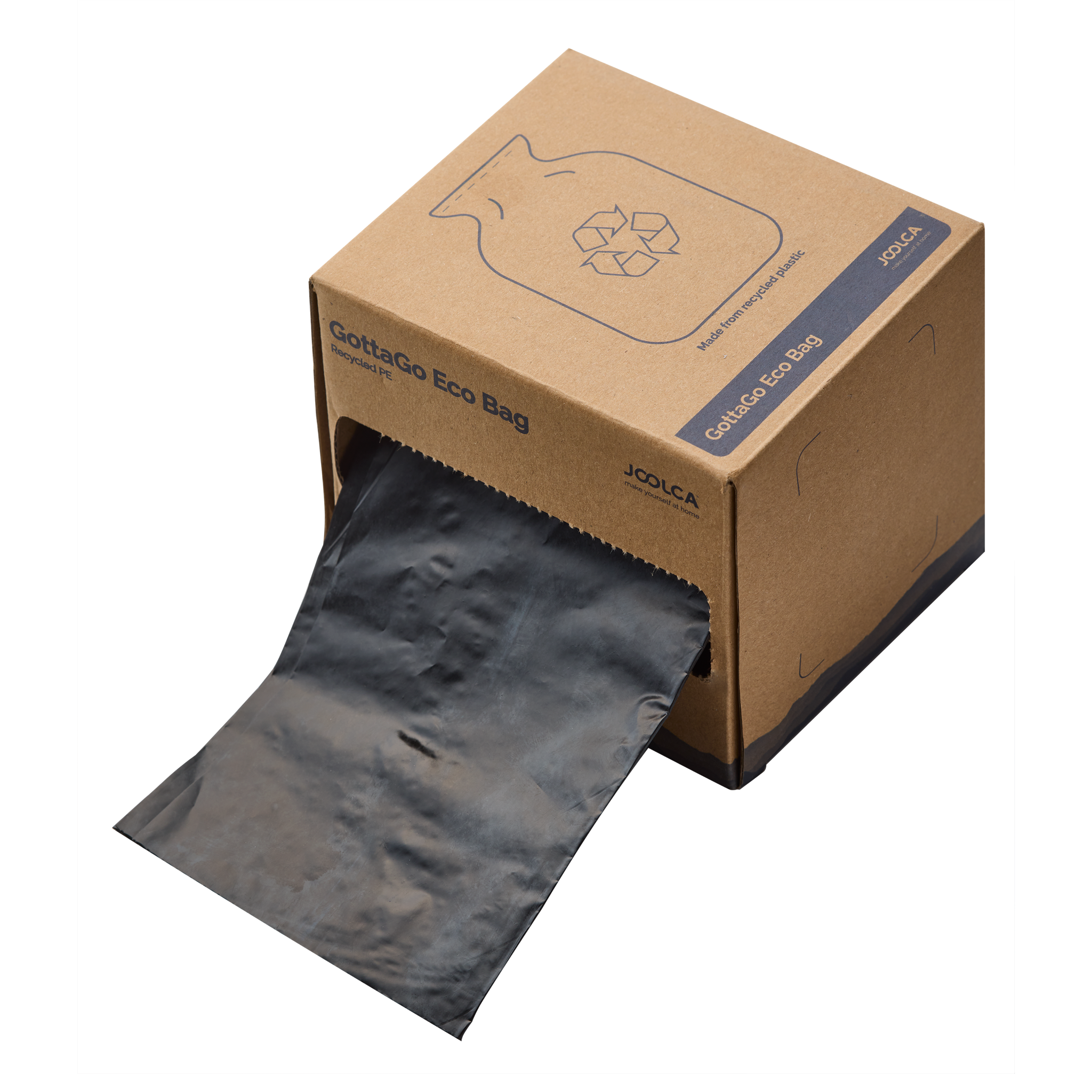 GottaGo Eco Bag packaging with a cardboard box and black bag inside on a white background